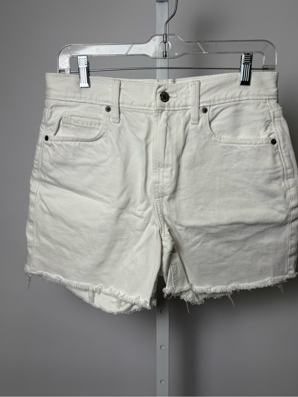 Old Navy White Denim Frayed Hem Jean Shorts #61